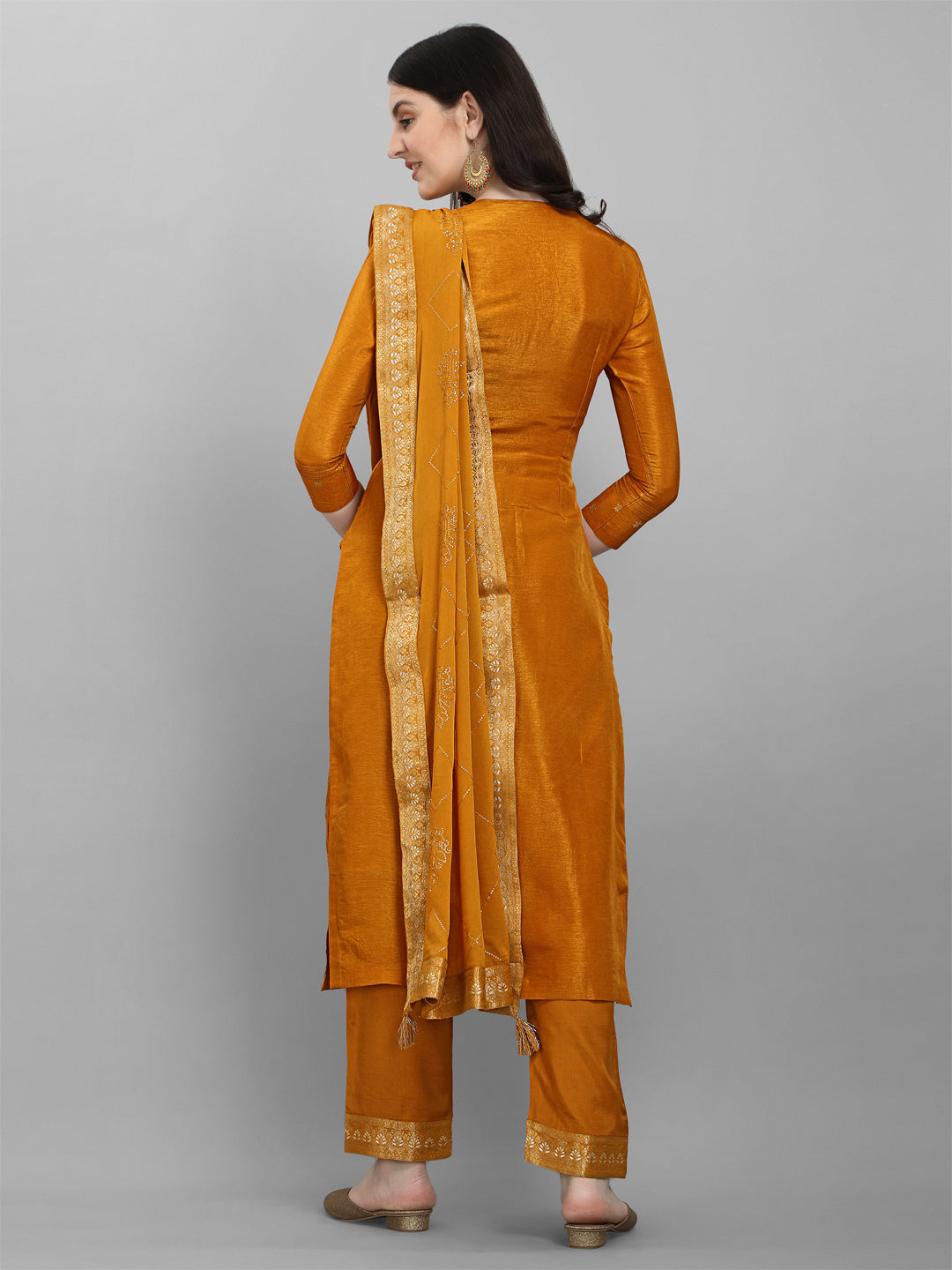 Mustard Jacquard Kurta Suit Set Product vendor
